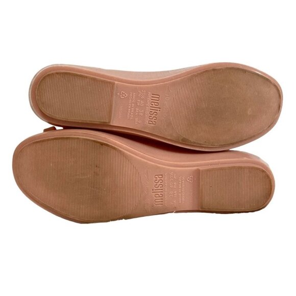 MELISSA DORA X JASON WU BLUSH PINK PLASTIC VANILLA SMELL BOW BALLERINA SHOES - 9 - Picture 6 of 9